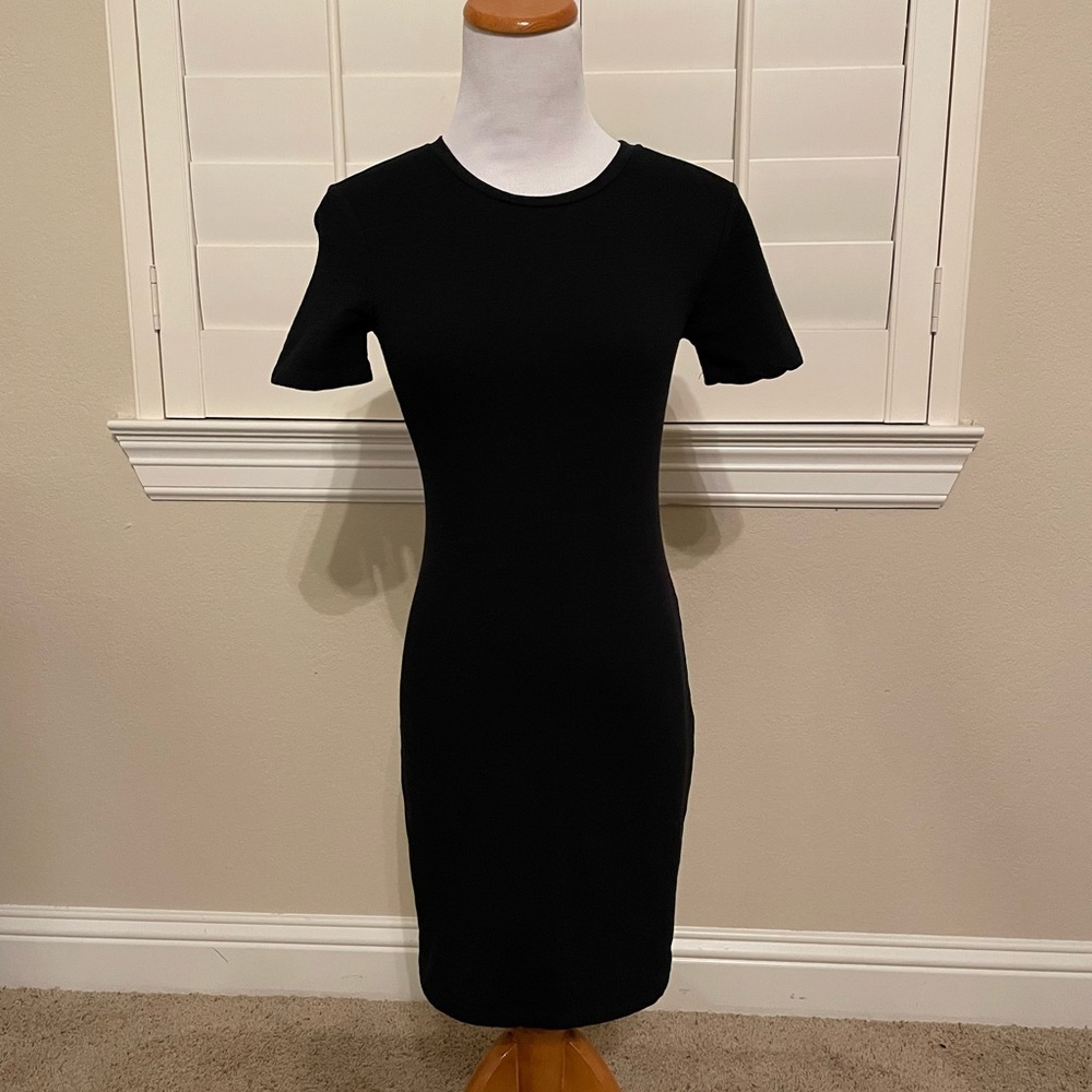 Zara Trafaluc Black Bodycon T-Shirt Dress